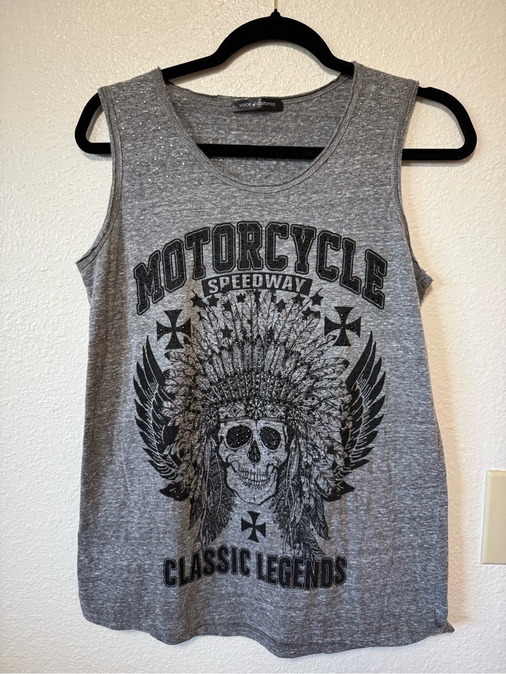 Voice of California Grey Graphic Tank Top